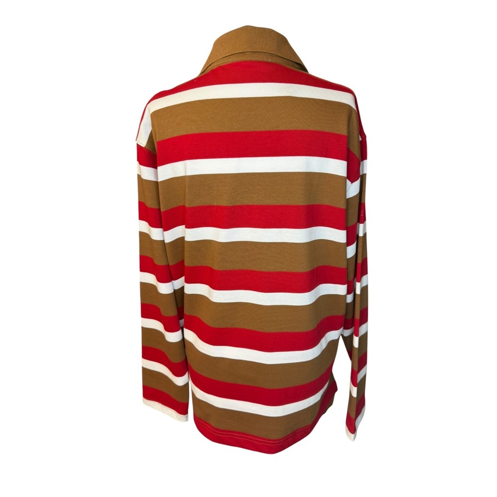 Madewell Rugby Polo Shirt Pecan Shell Womens Striped Small NEW - Picture 3 of 7